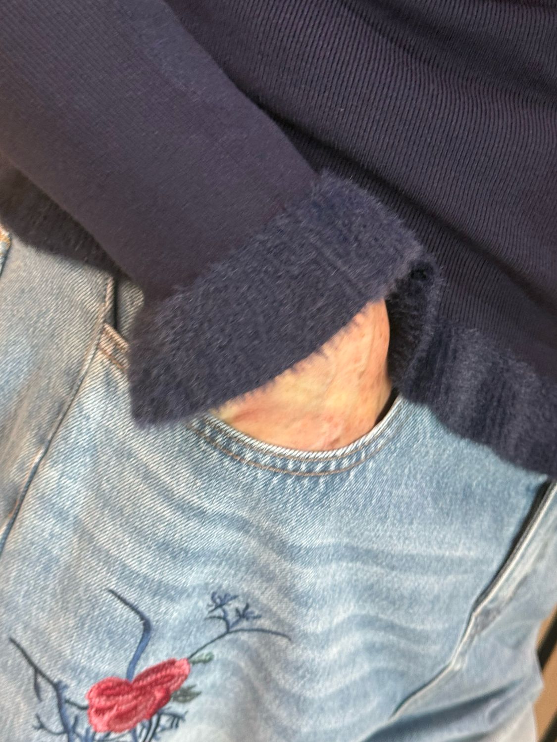 Frill Hem &amp; Cuff Jumper - Navy