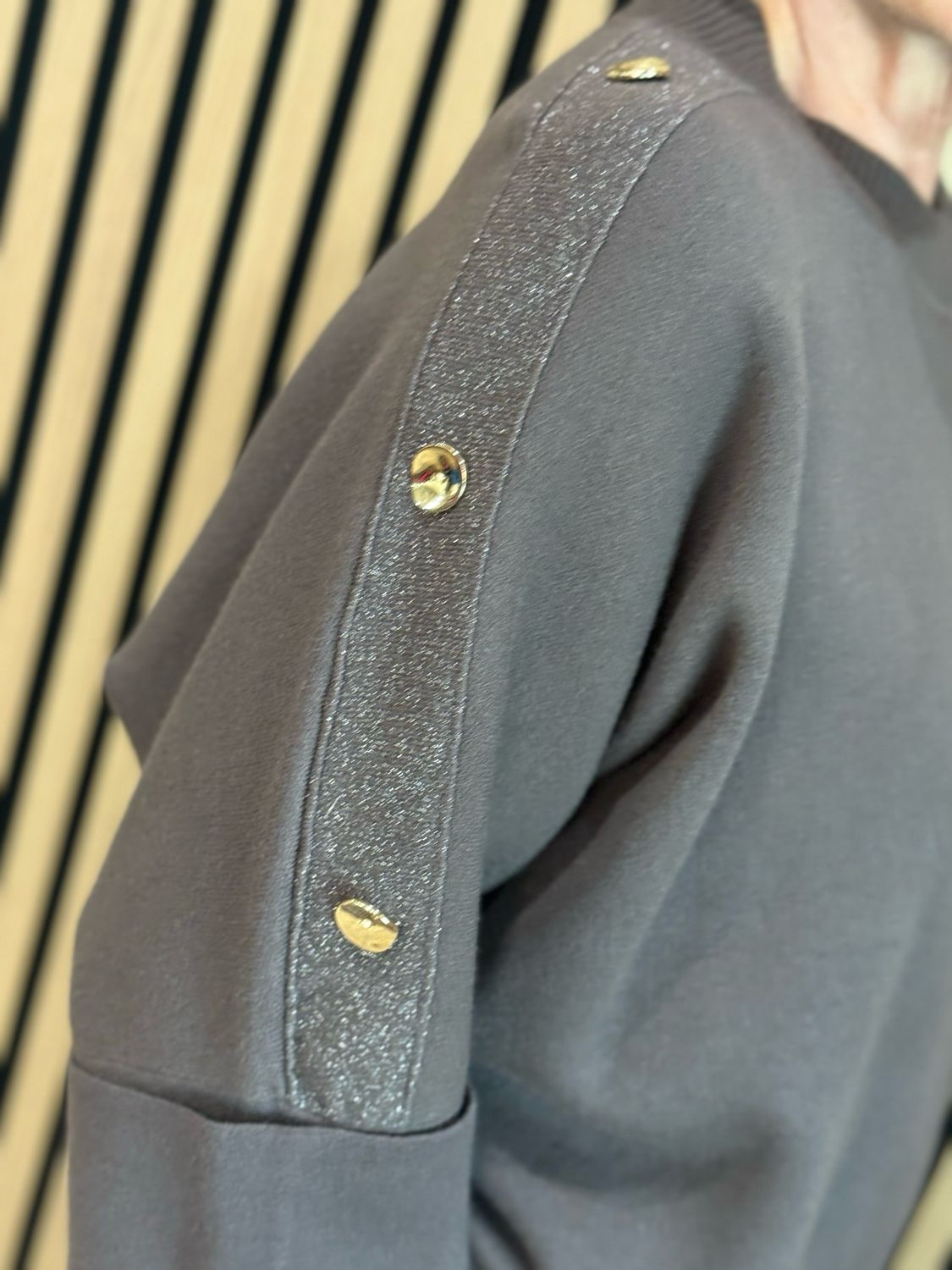 Button Detail Relaxed Jumper - Chocolate