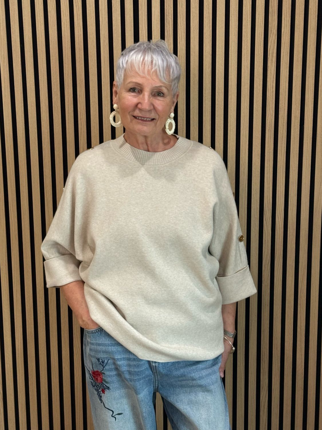 Button Detail Relaxed Jumper