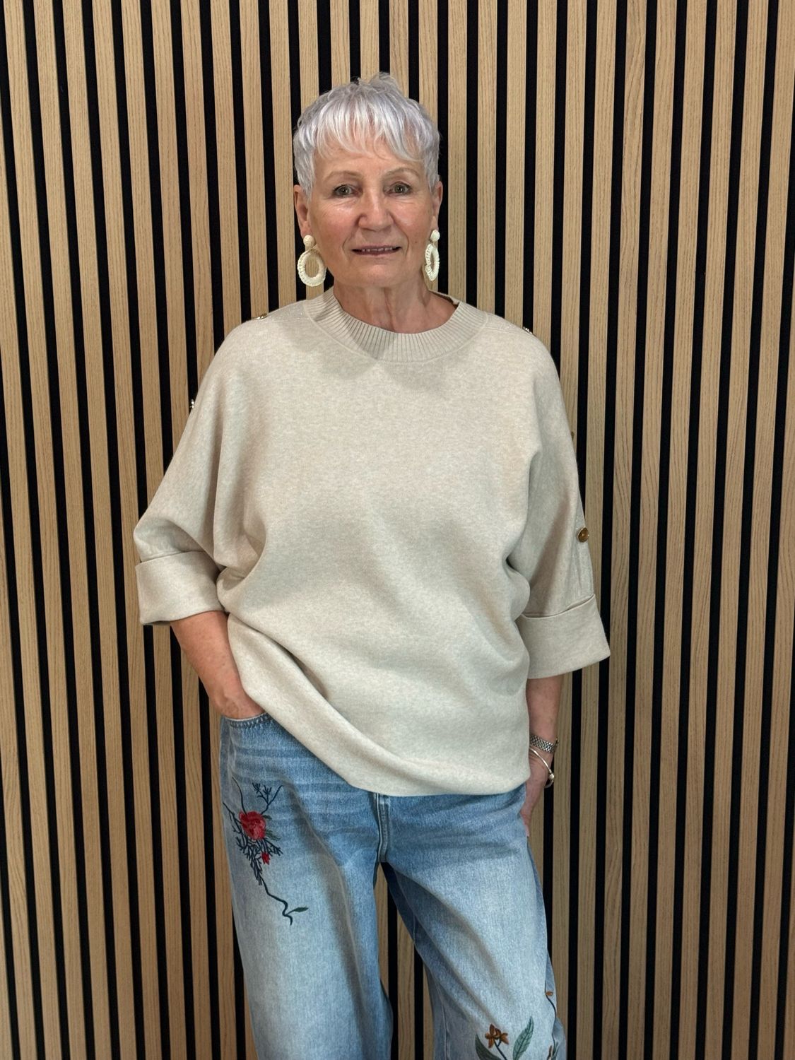 Button Detail Relaxed Jumper