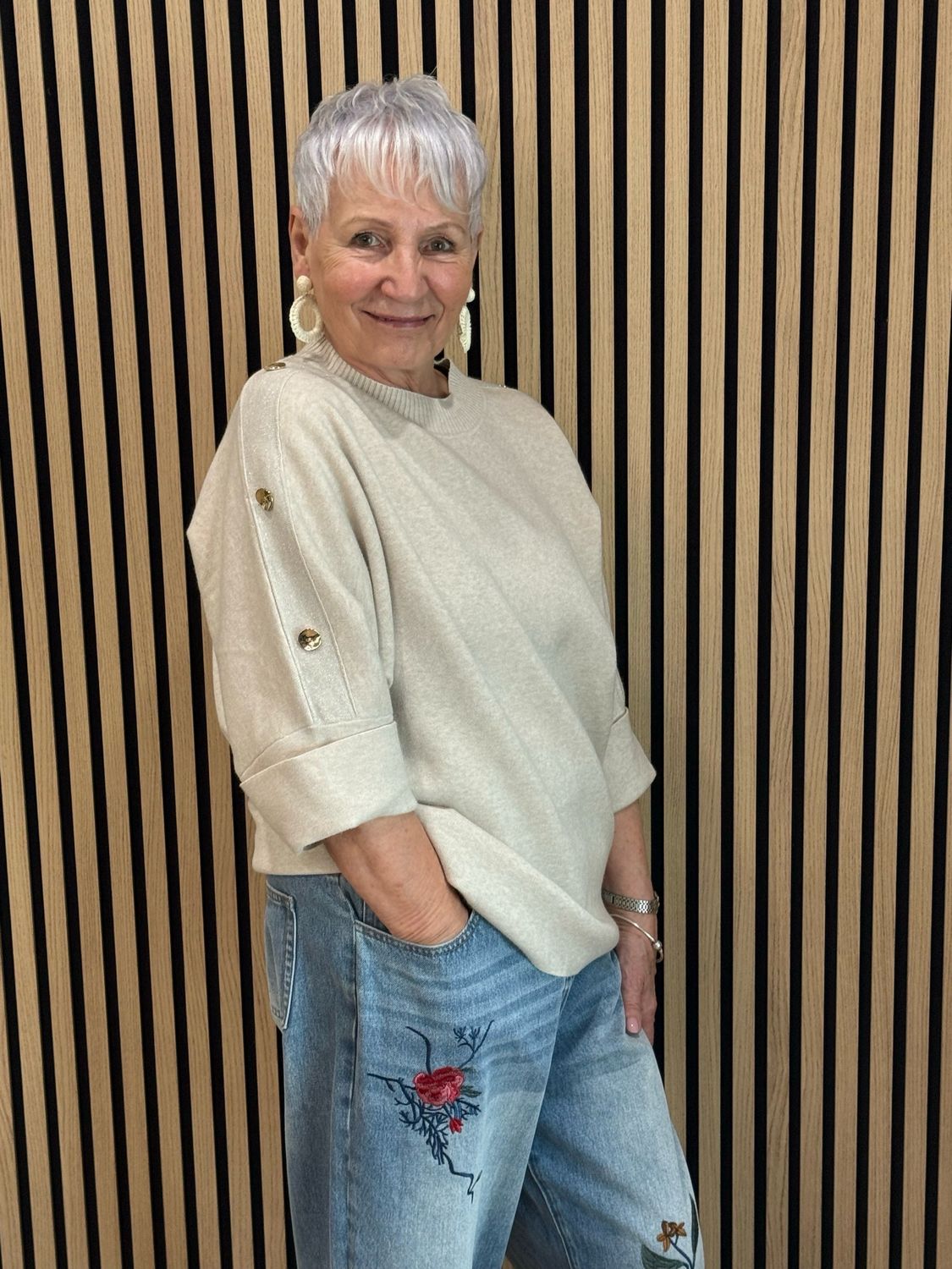 Button Detail Relaxed Jumper