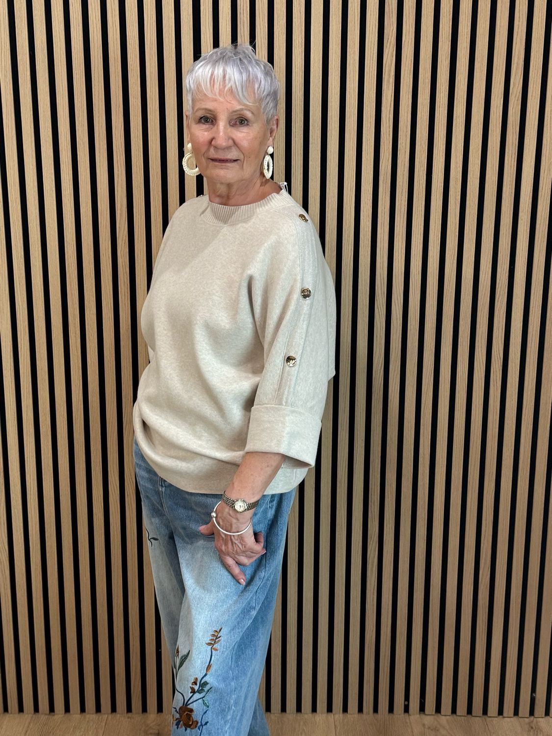 Button Detail Relaxed Jumper