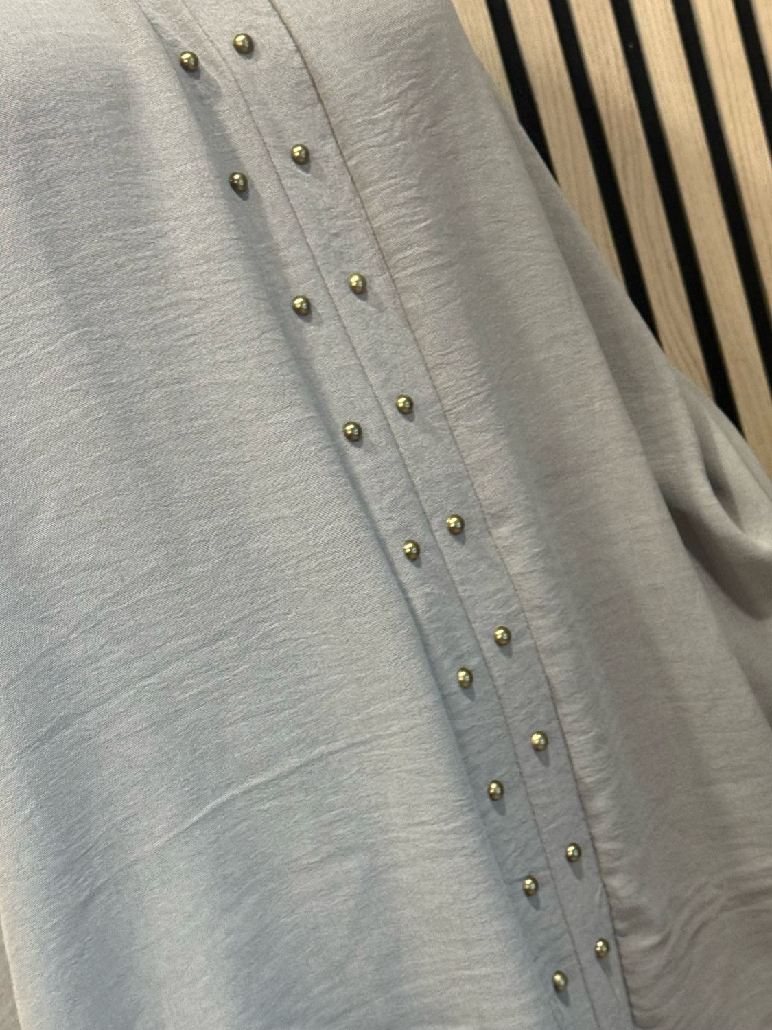 Gold Button Detail Floaty Top - Taupe