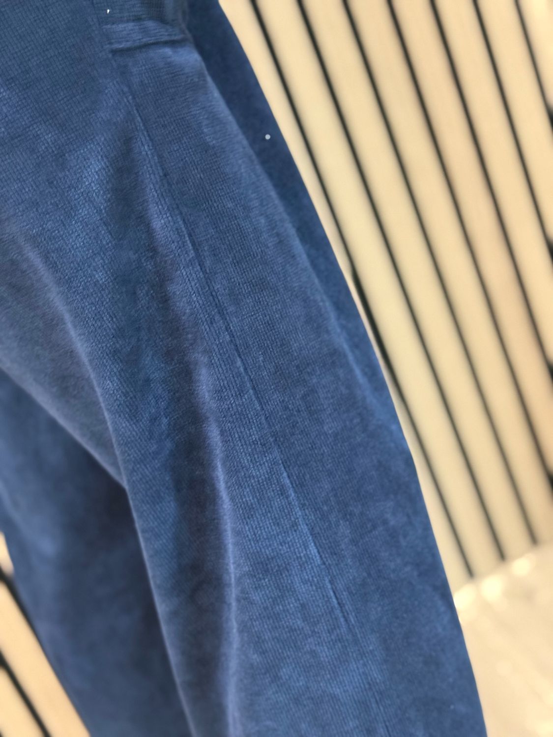 Cord Wide Leg Drawstring Trousers - Navy