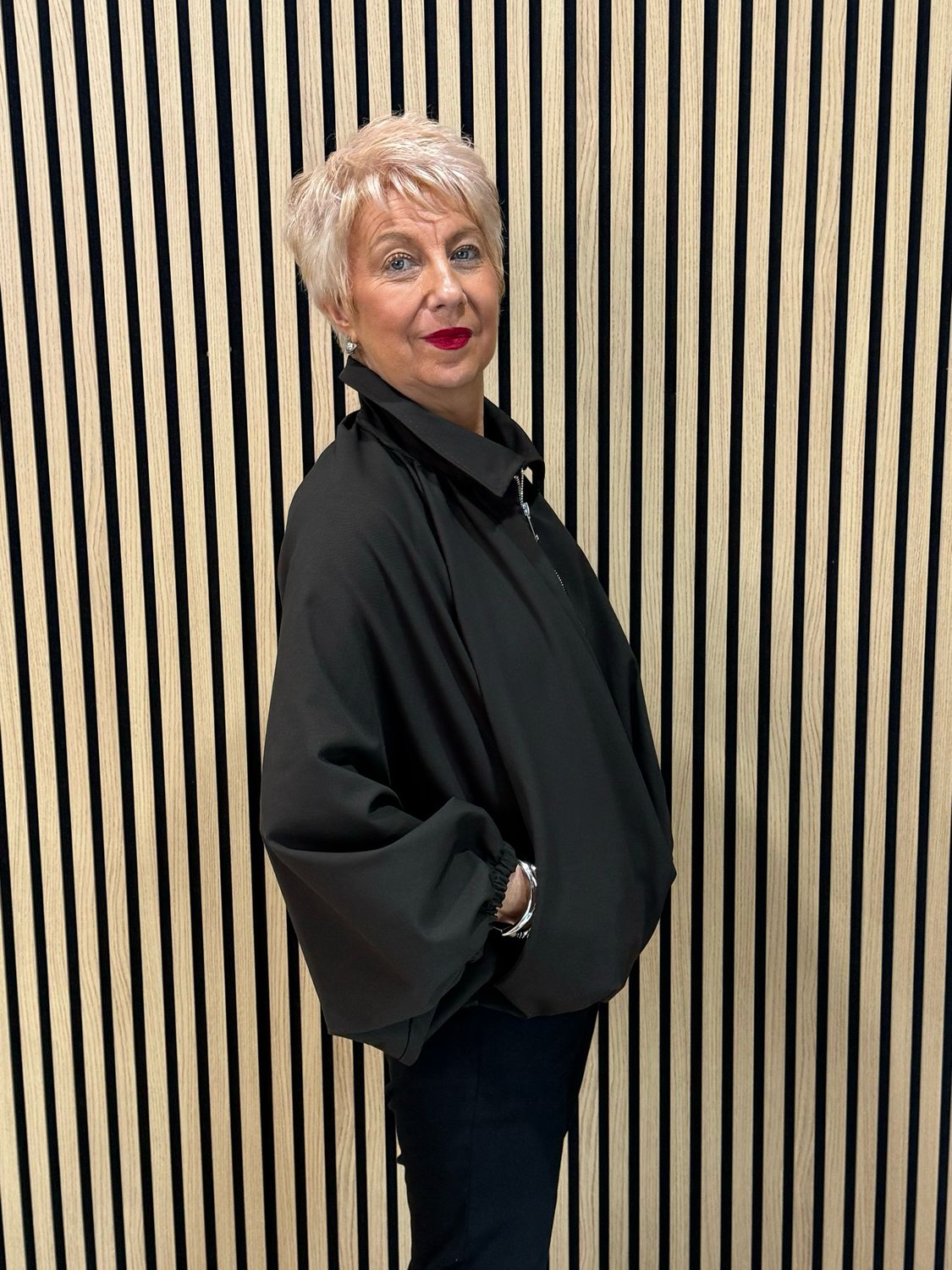 Ruched Front Zip Up Collared Jacket - Chocolate