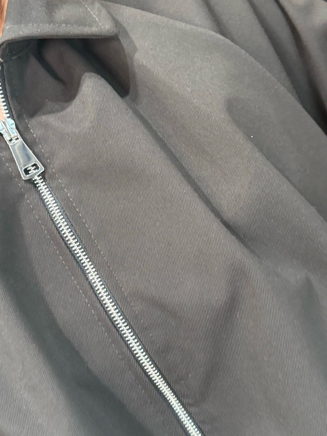 Ruched Front Zip Up Collared Jacket - Chocolate