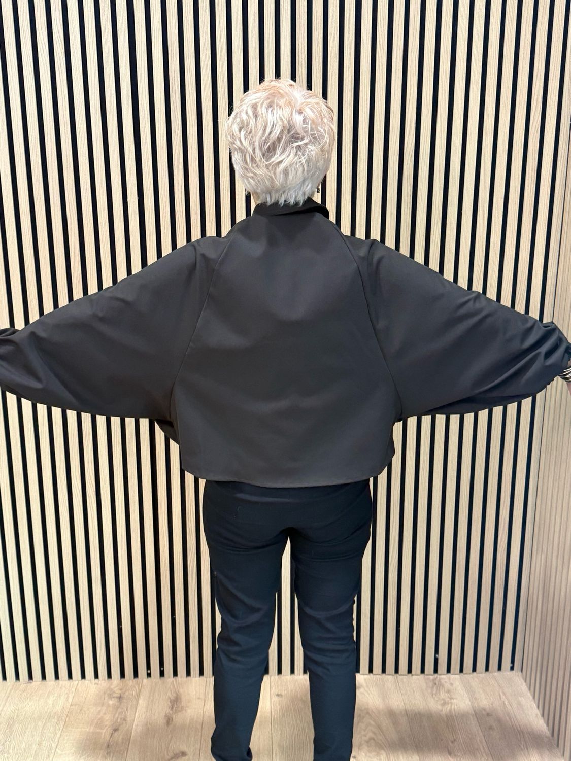 Ruched Front Zip Up Collared Jacket - Chocolate