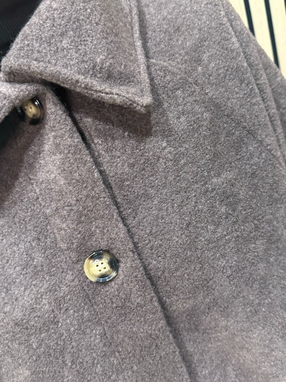 Oversized Button Detail Coat - Chocolate