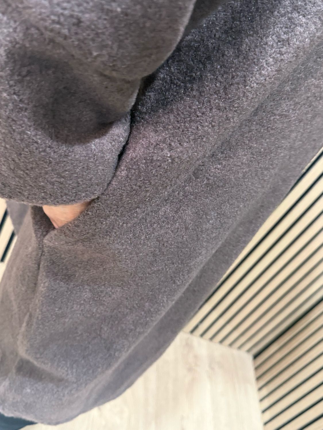 Oversized Button Detail Coat - Chocolate