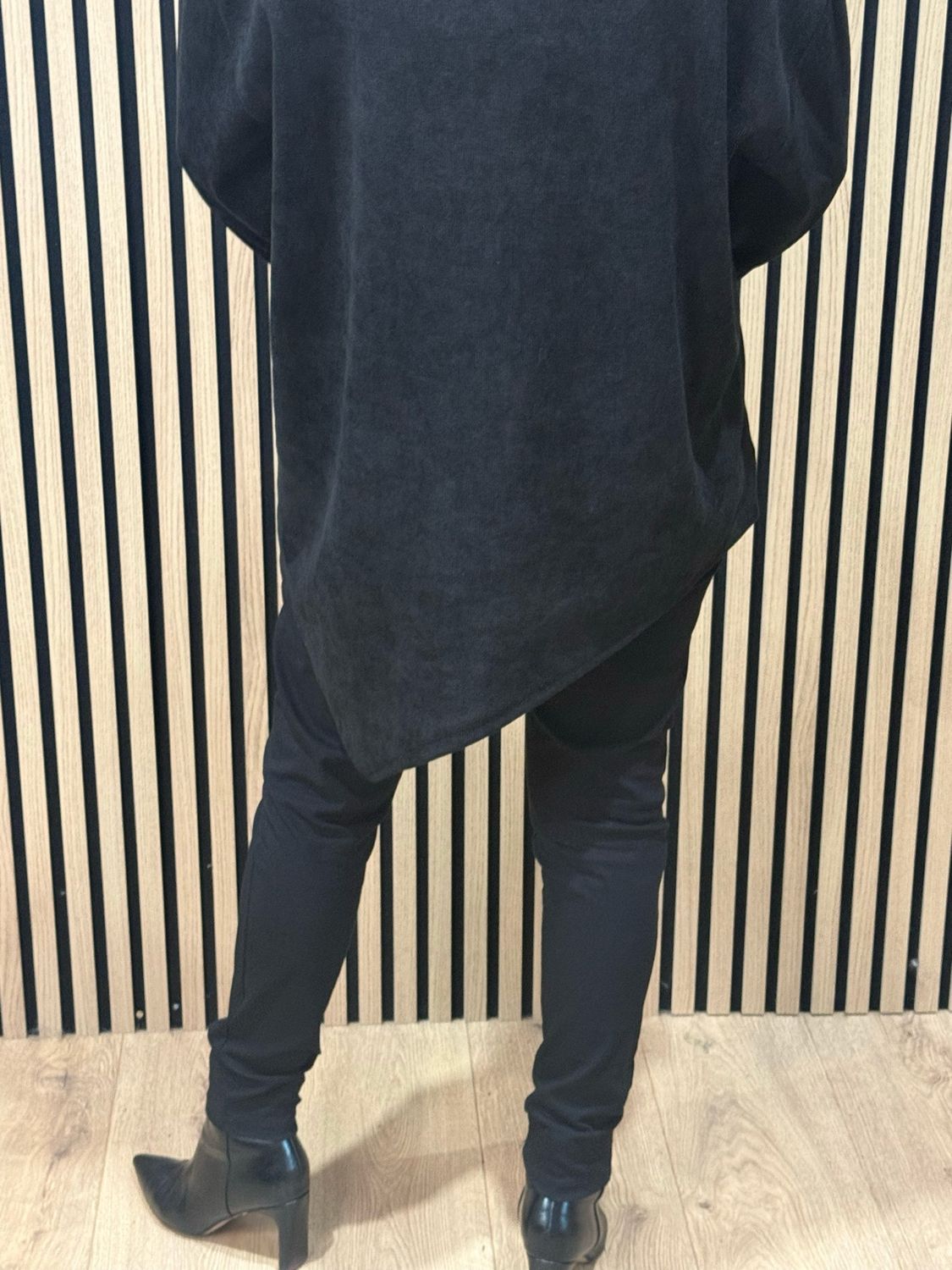 Asymmetric Zip Detail Jumper - Black