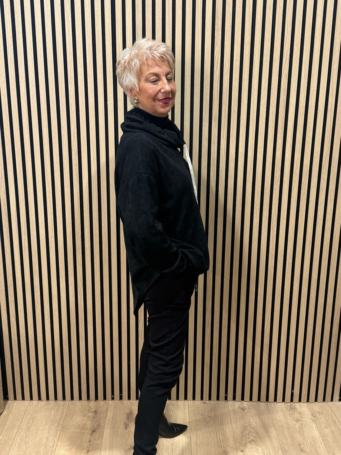 Asymmetric Zip Detail Jumper - Black