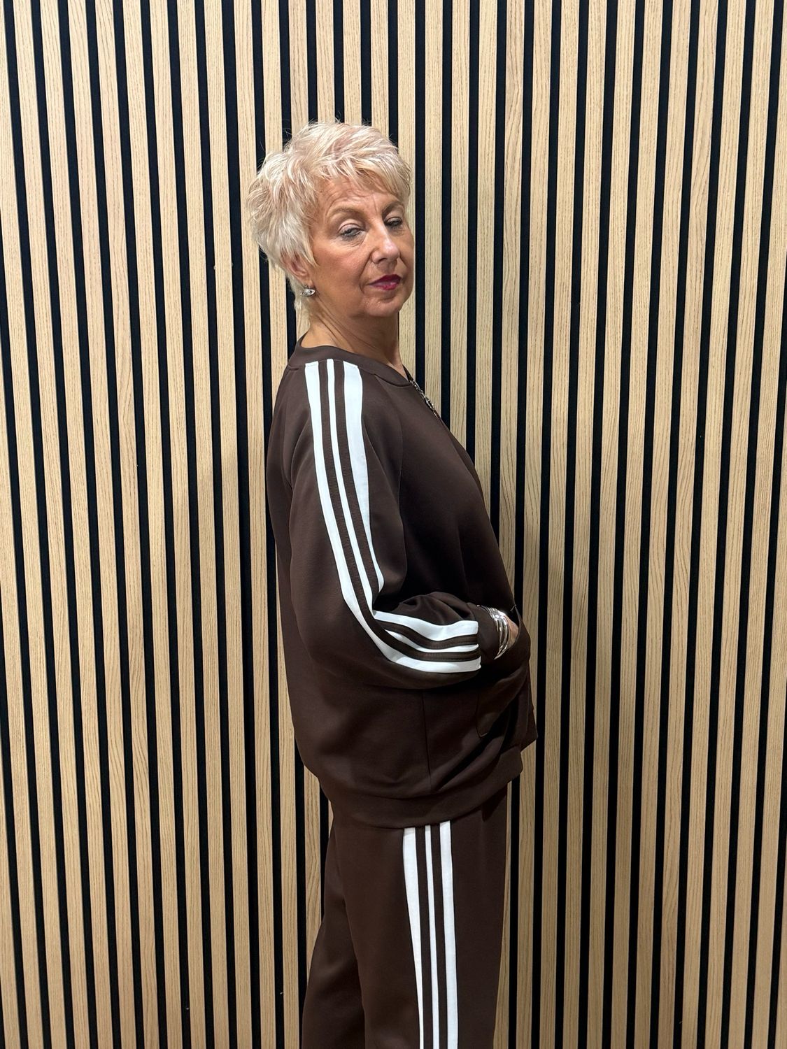 Sporty Stripe Co-Ord Set - Chocolate
