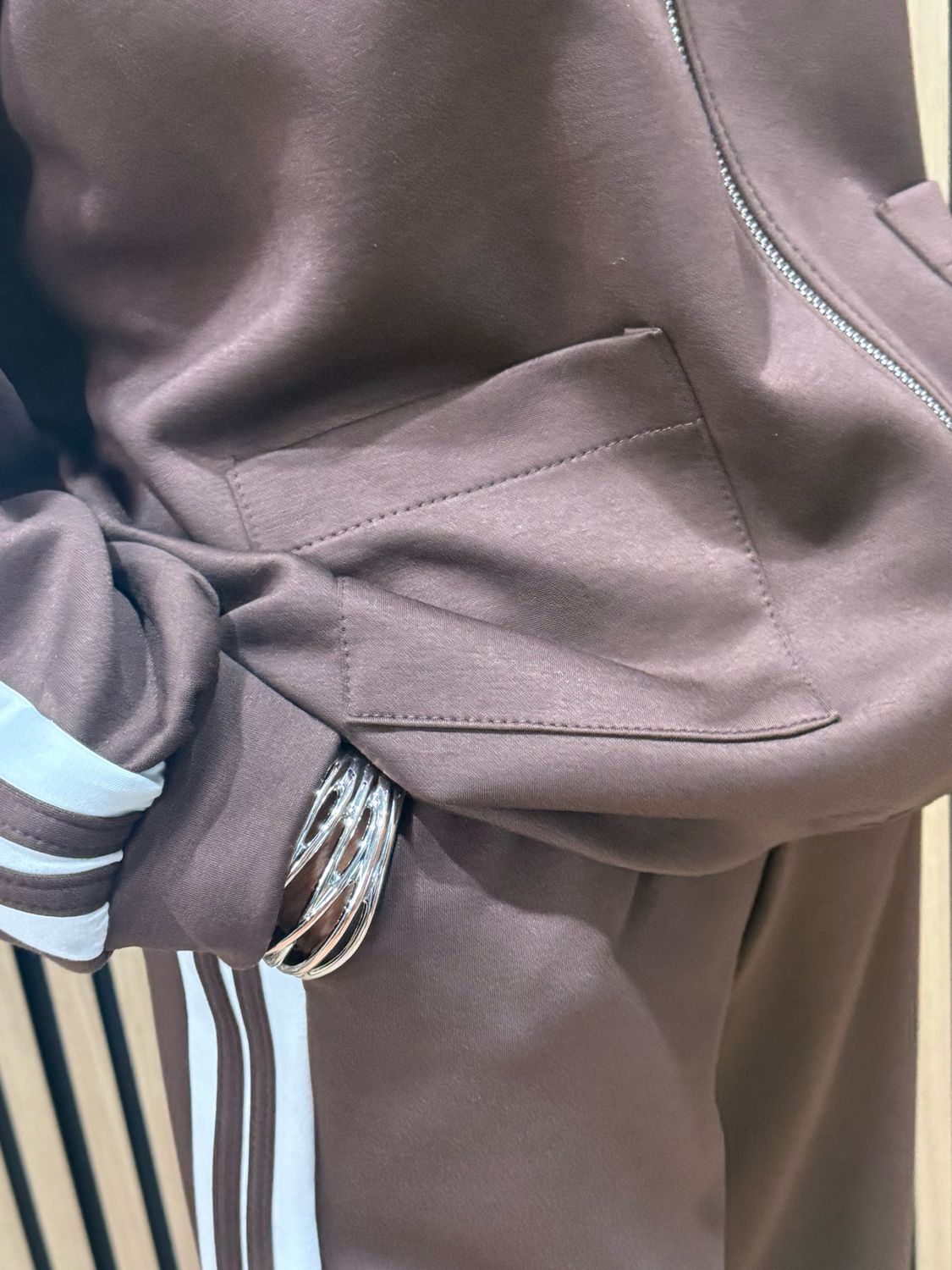 Sporty Stripe Co-Ord Set - Chocolate