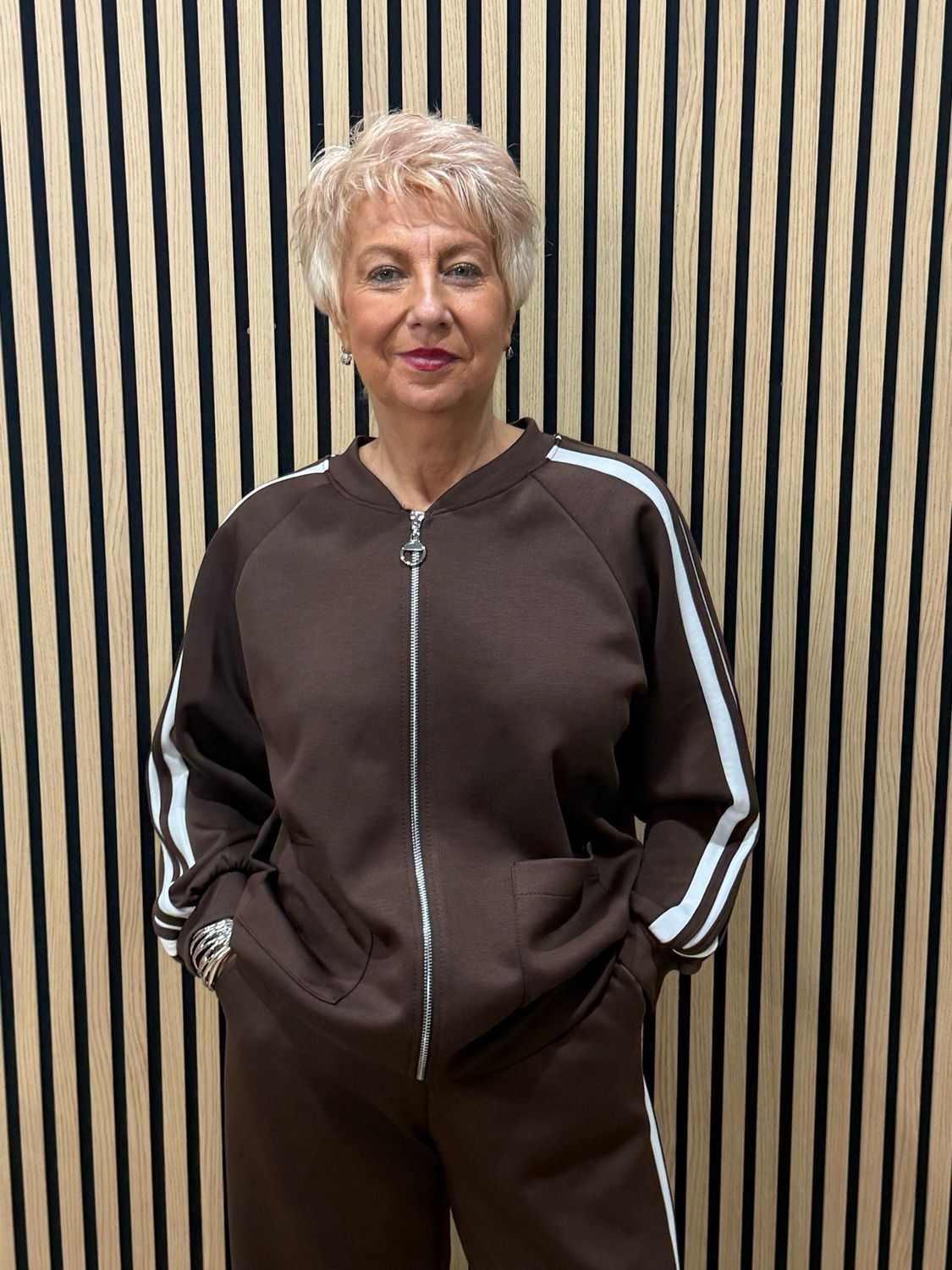 Sporty Stripe Co-Ord Set - Chocolate