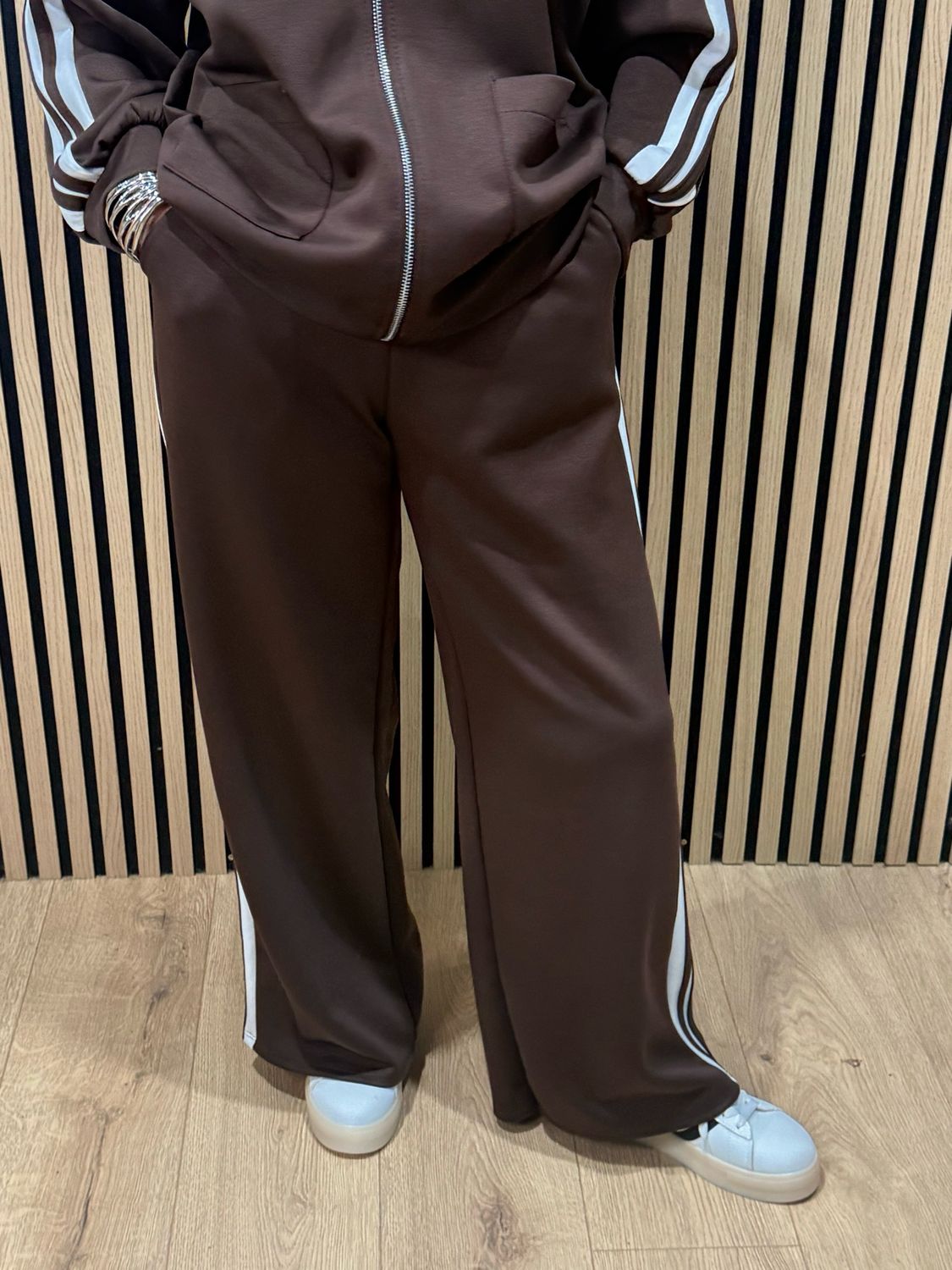 Sporty Stripe Co-Ord Set - Chocolate