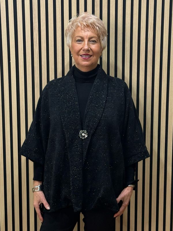 Sparkle Brooch Detail Jacket - Black