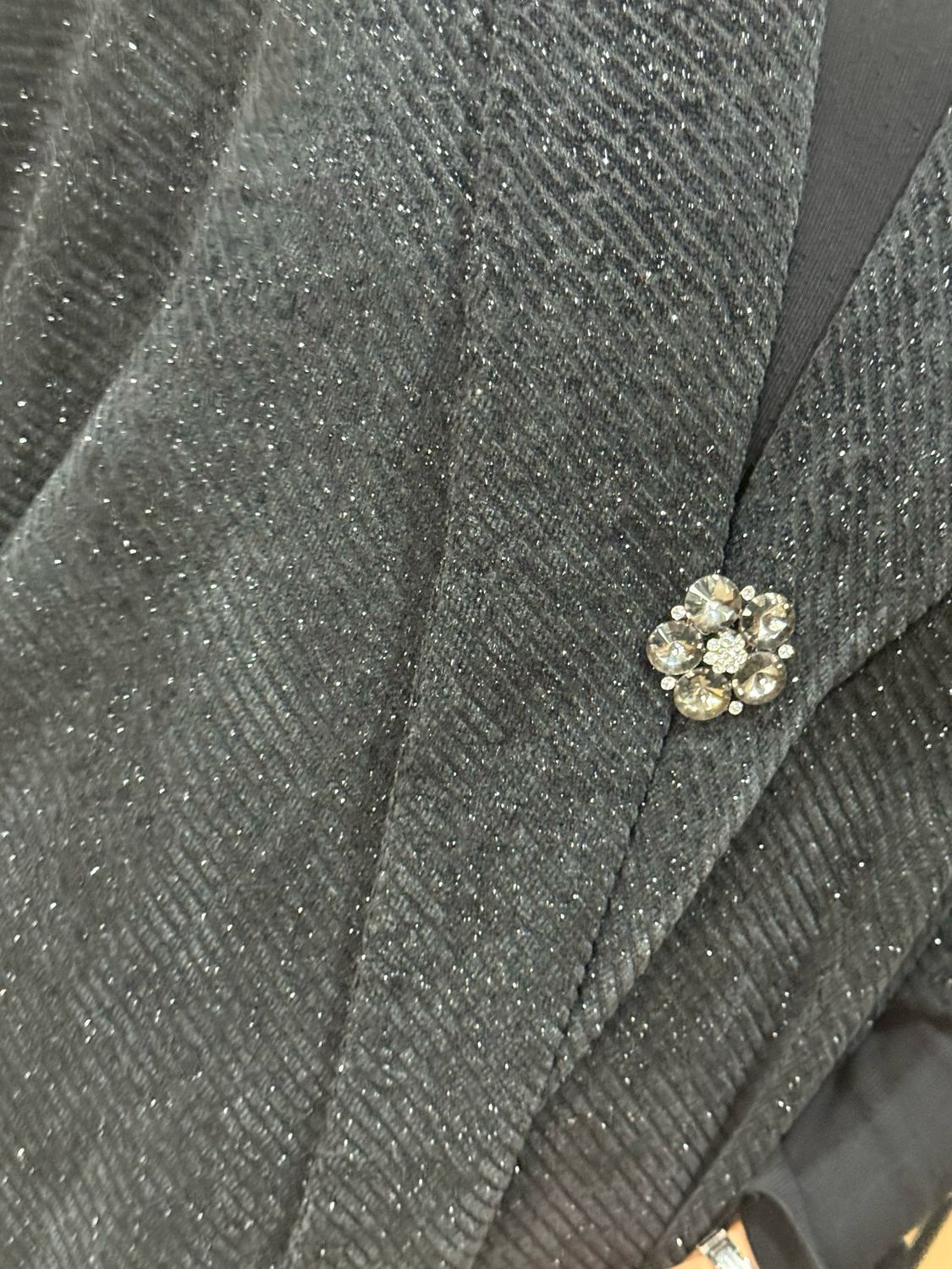 Sparkle Brooch Detail Jacket - Black