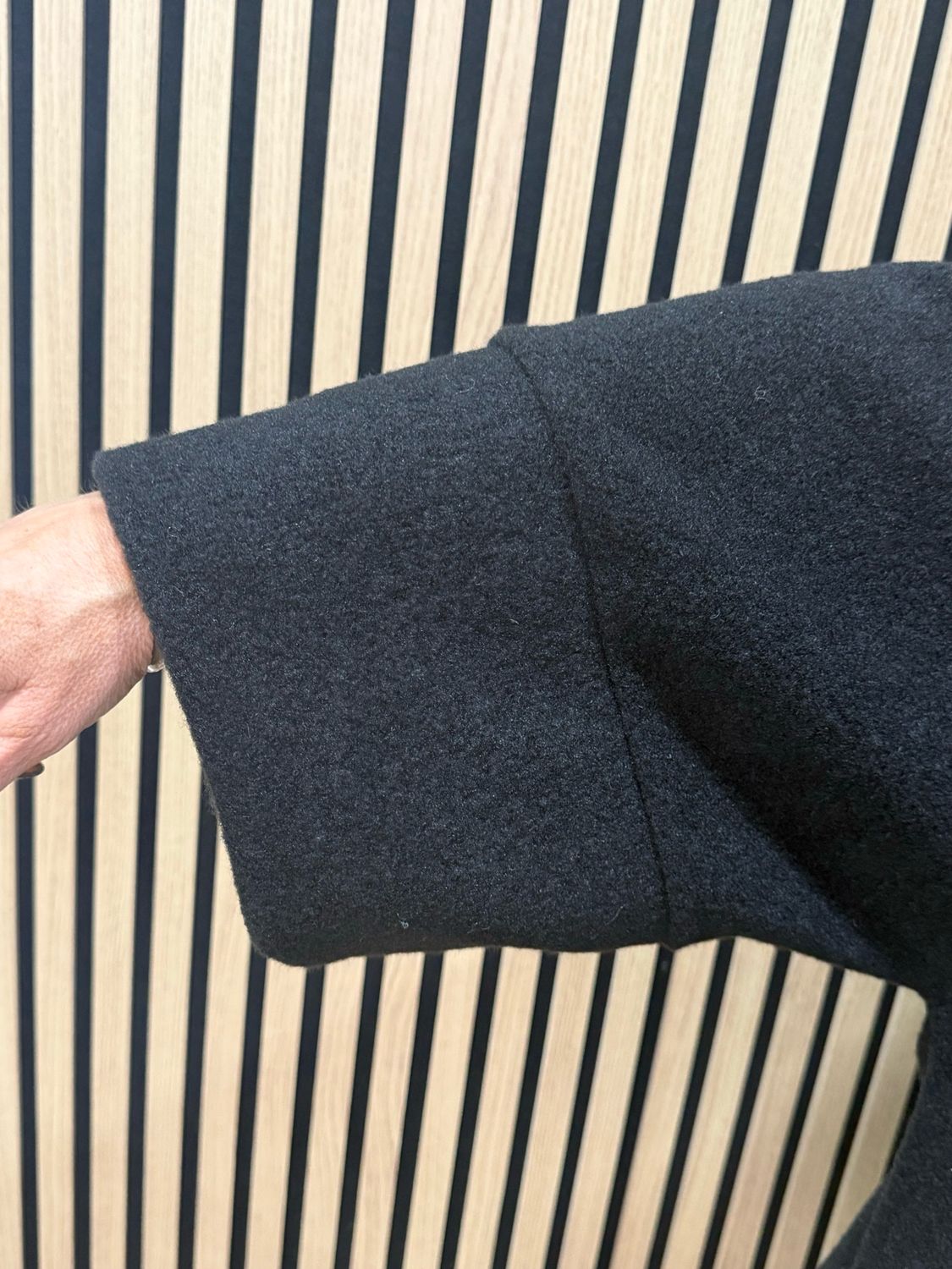 Oversized Button Detail Coat - Black