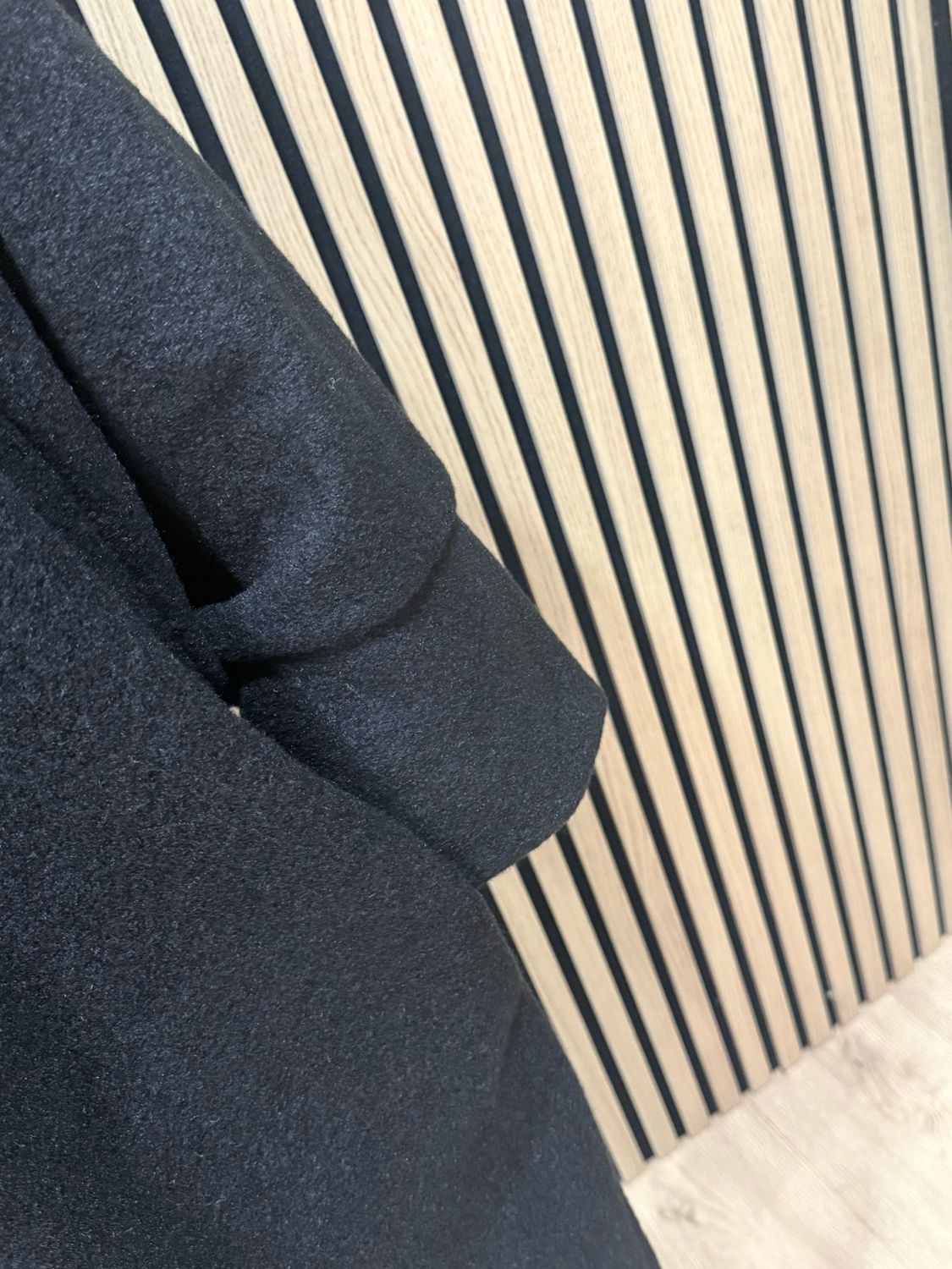 Oversized Button Detail Coat - Black