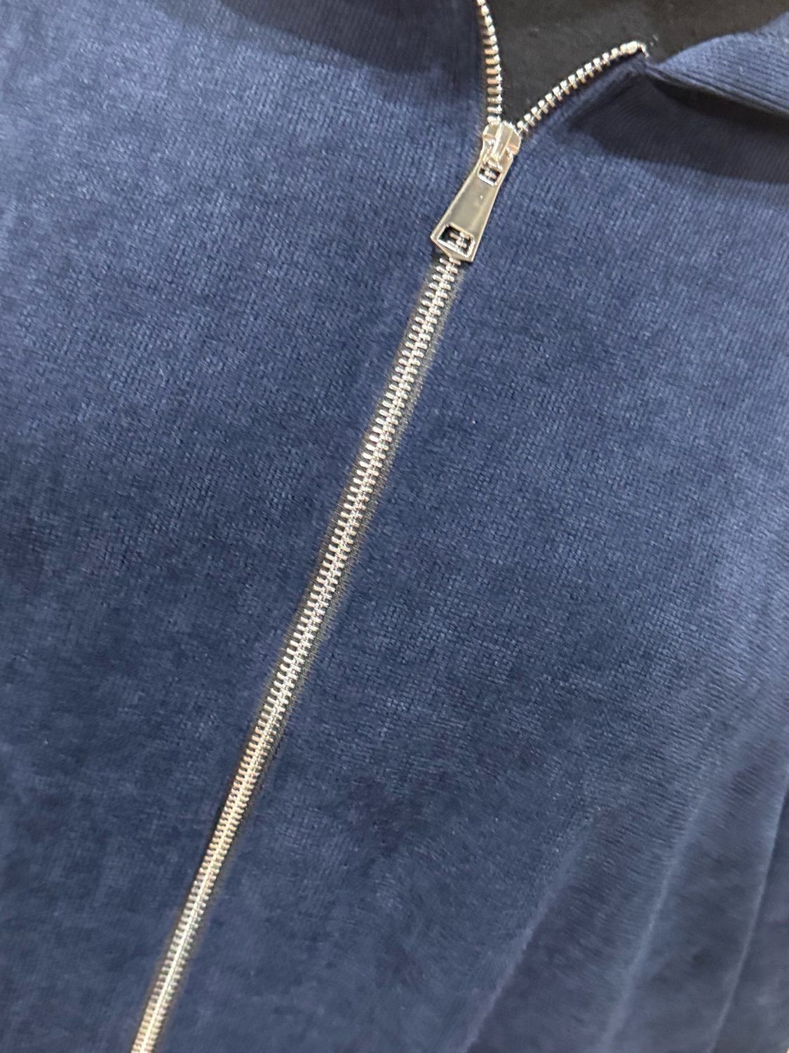 Oversized Hope Detail Zip-Up Hooded Jumper - Navy