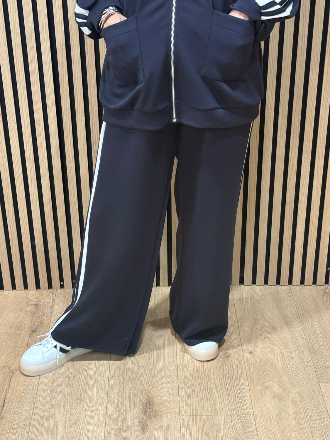 Sporty Stripe Co-Ord Set - Navy