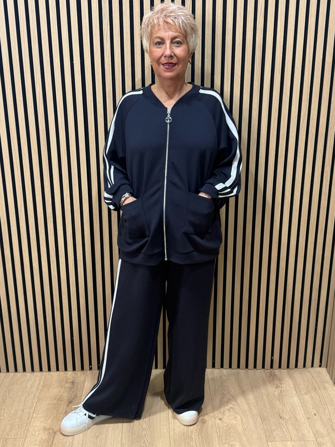 Sporty Stripe Co-Ord Set - Navy