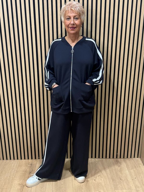 Sporty Stripe Co-Ord Set - Navy