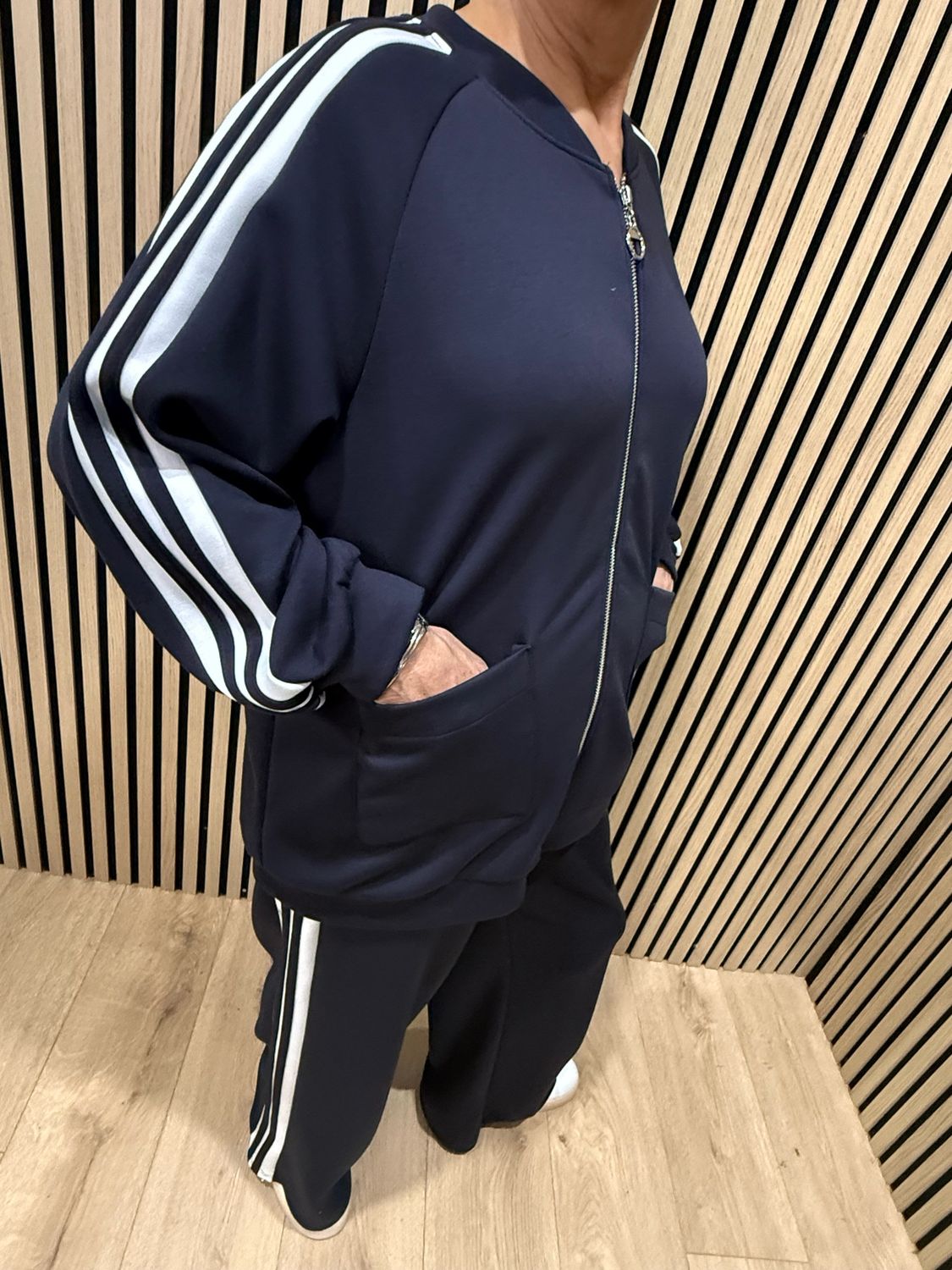Sporty Stripe Co-Ord Set - Navy