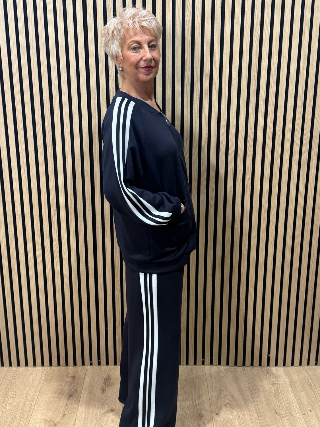 Sporty Stripe Co-Ord Set - Navy