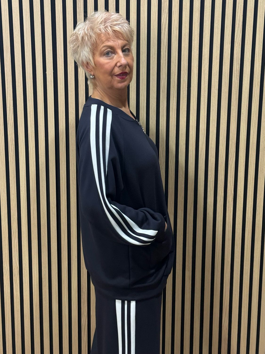 Sporty Stripe Co-Ord Set - Navy