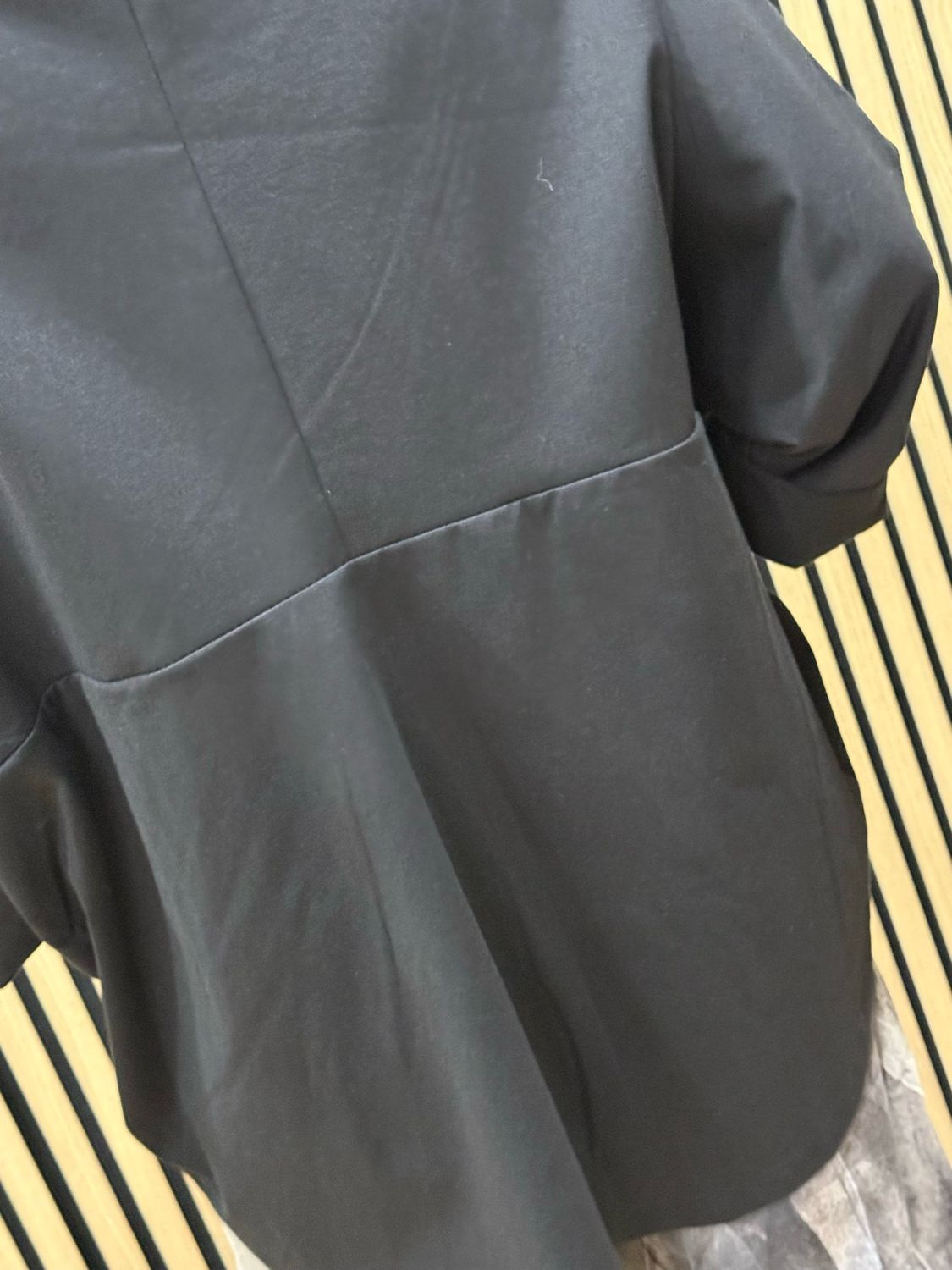 Oversized Cowl Neck Pocket Top - Black