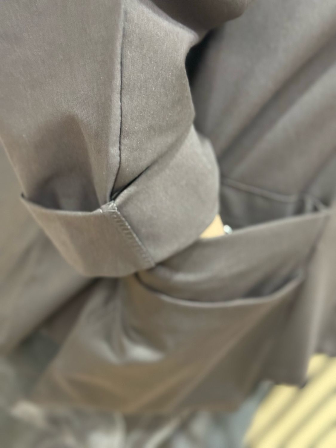 Oversized Cowl Neck Pocket Top - Chocolate