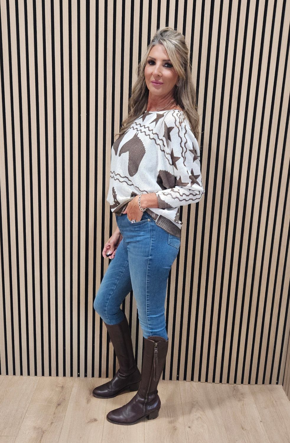 Equestrian Shimmer Knit Top