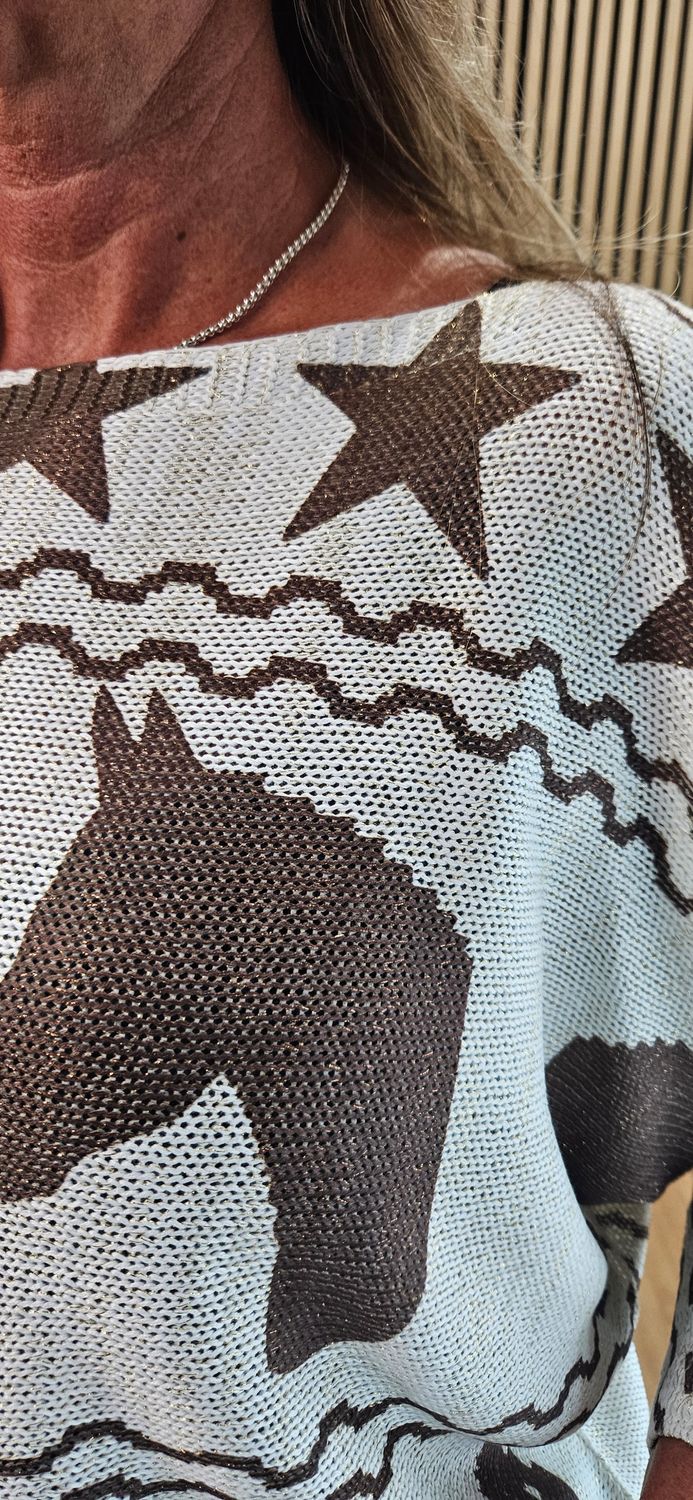 Equestrian Shimmer Knit Top