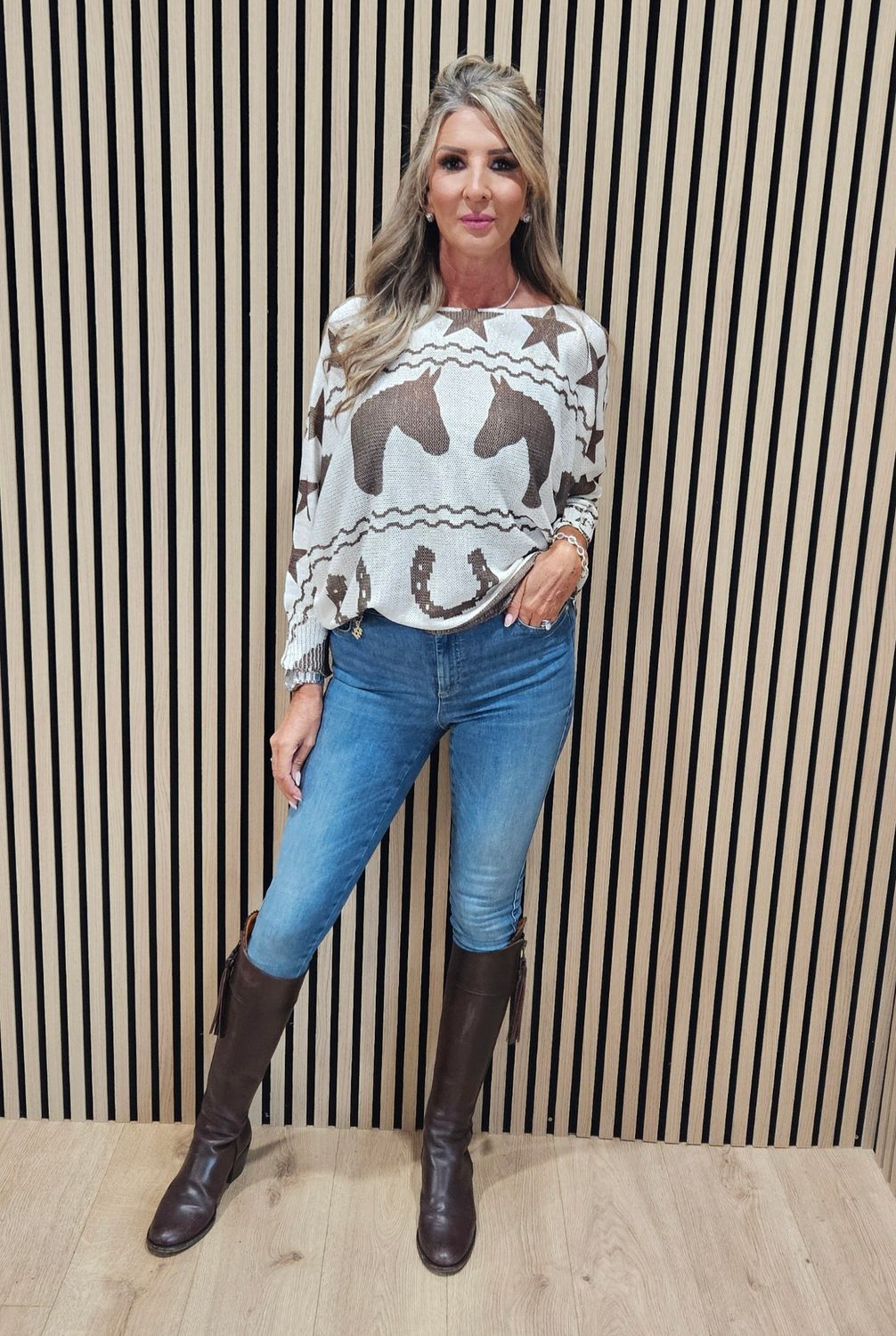 Equestrian Shimmer Knit Top