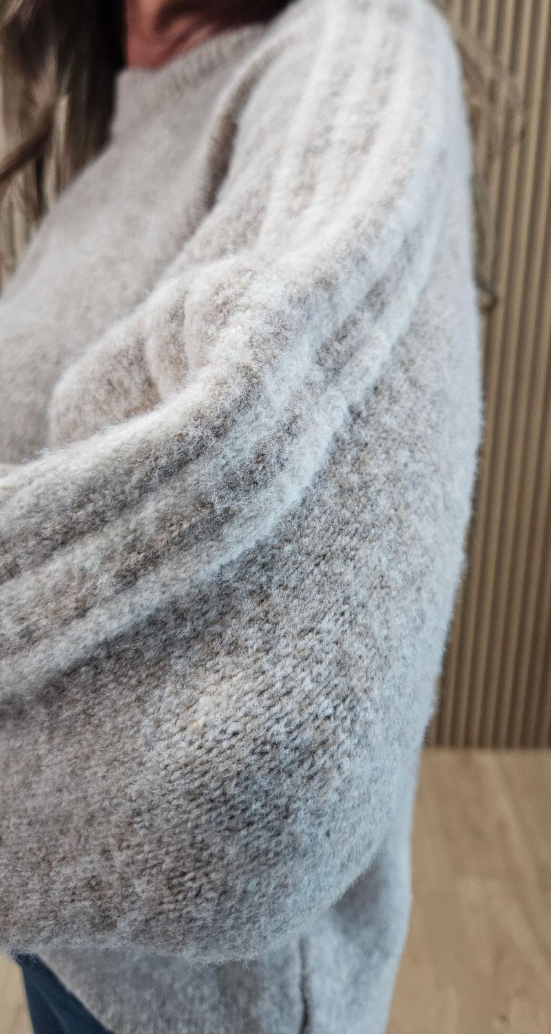 Star &amp; Stripe Knit Jumper – Oatmeal &amp; Cream