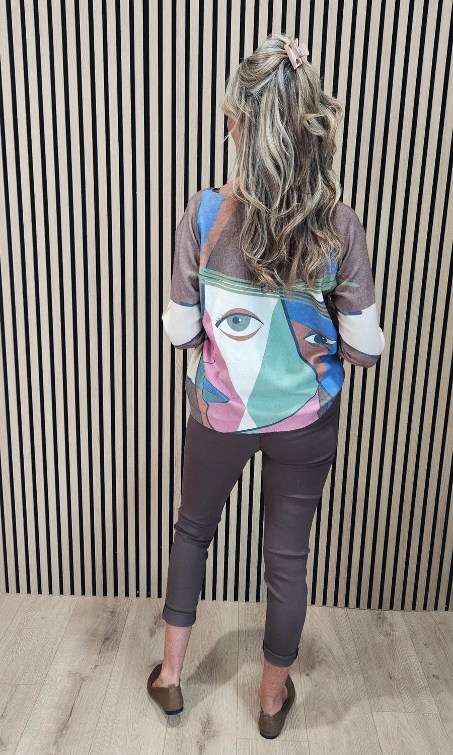 Abstract Face Print Jumper