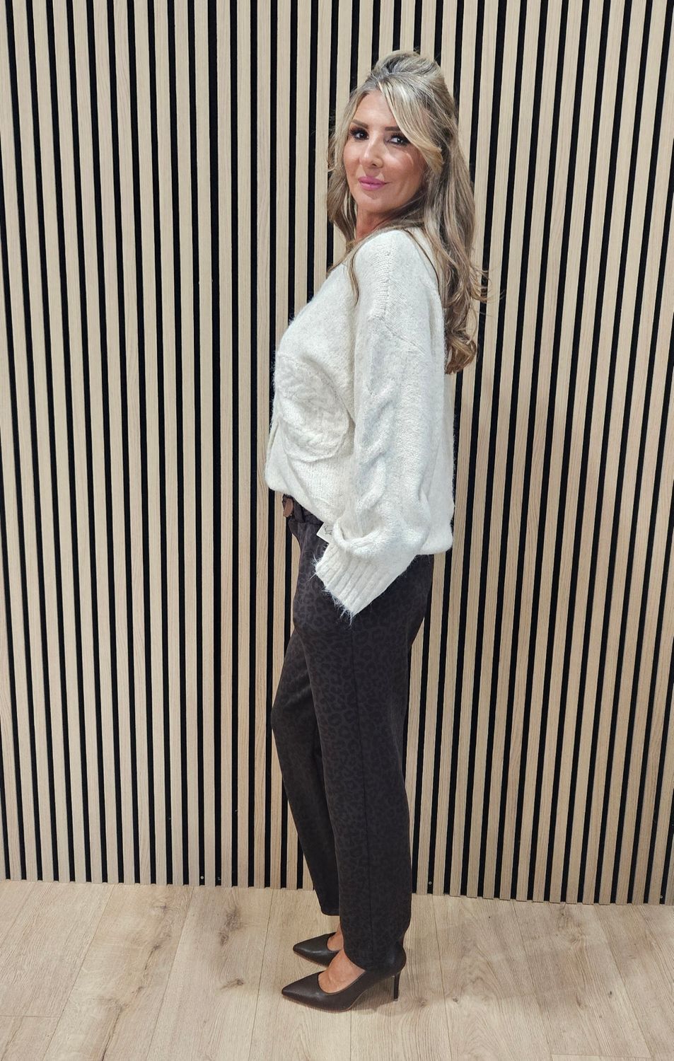 Cable Bow Detail Jumper – Cream