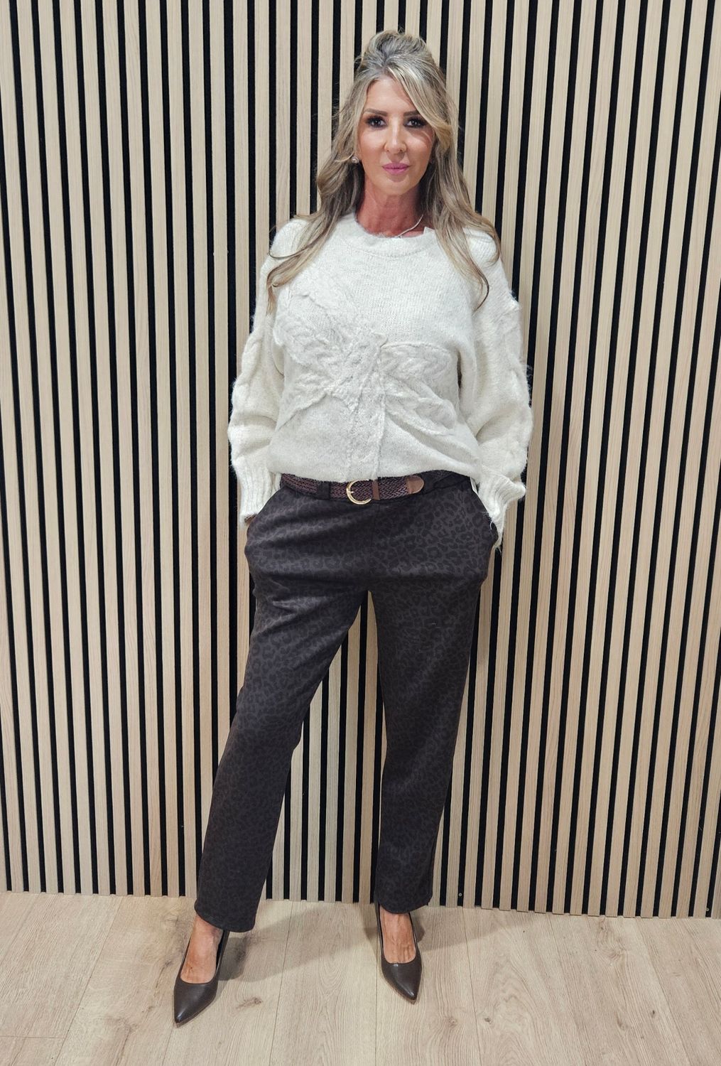 Cable Bow Detail Jumper – Cream