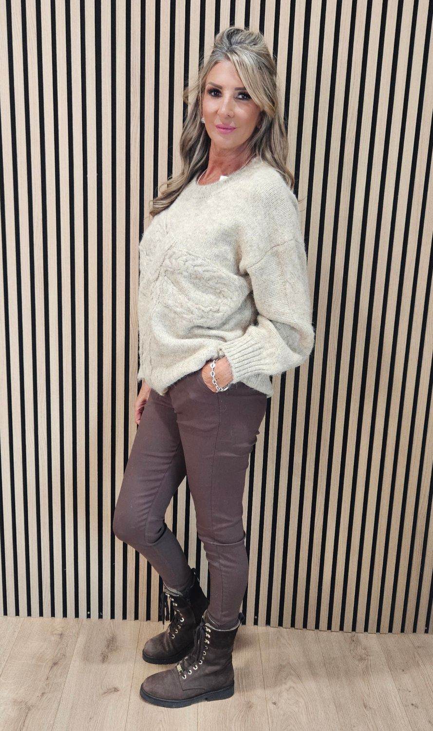 Cable Bow Detail Jumper – Oatmeal