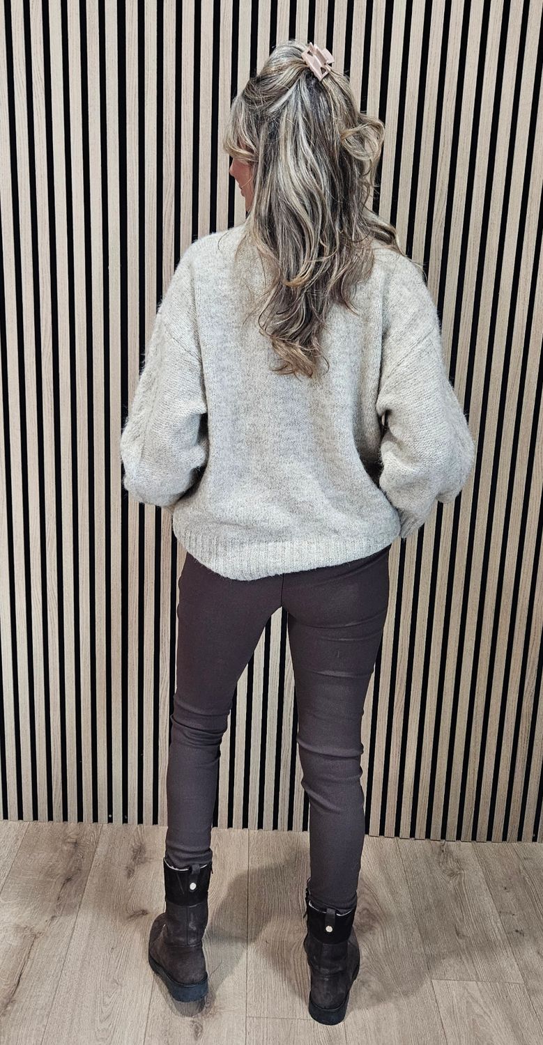 Cable Bow Detail Jumper – Oatmeal