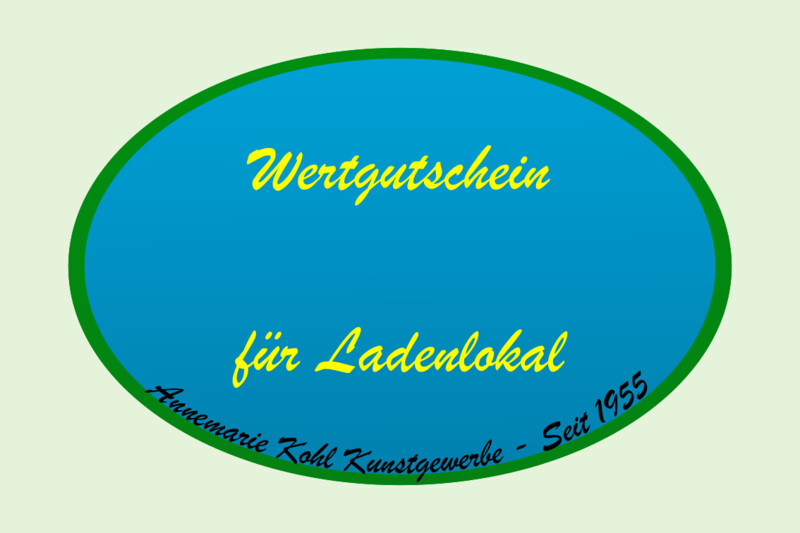 Wertgutschein für Ladenlokal; versch. Werte
