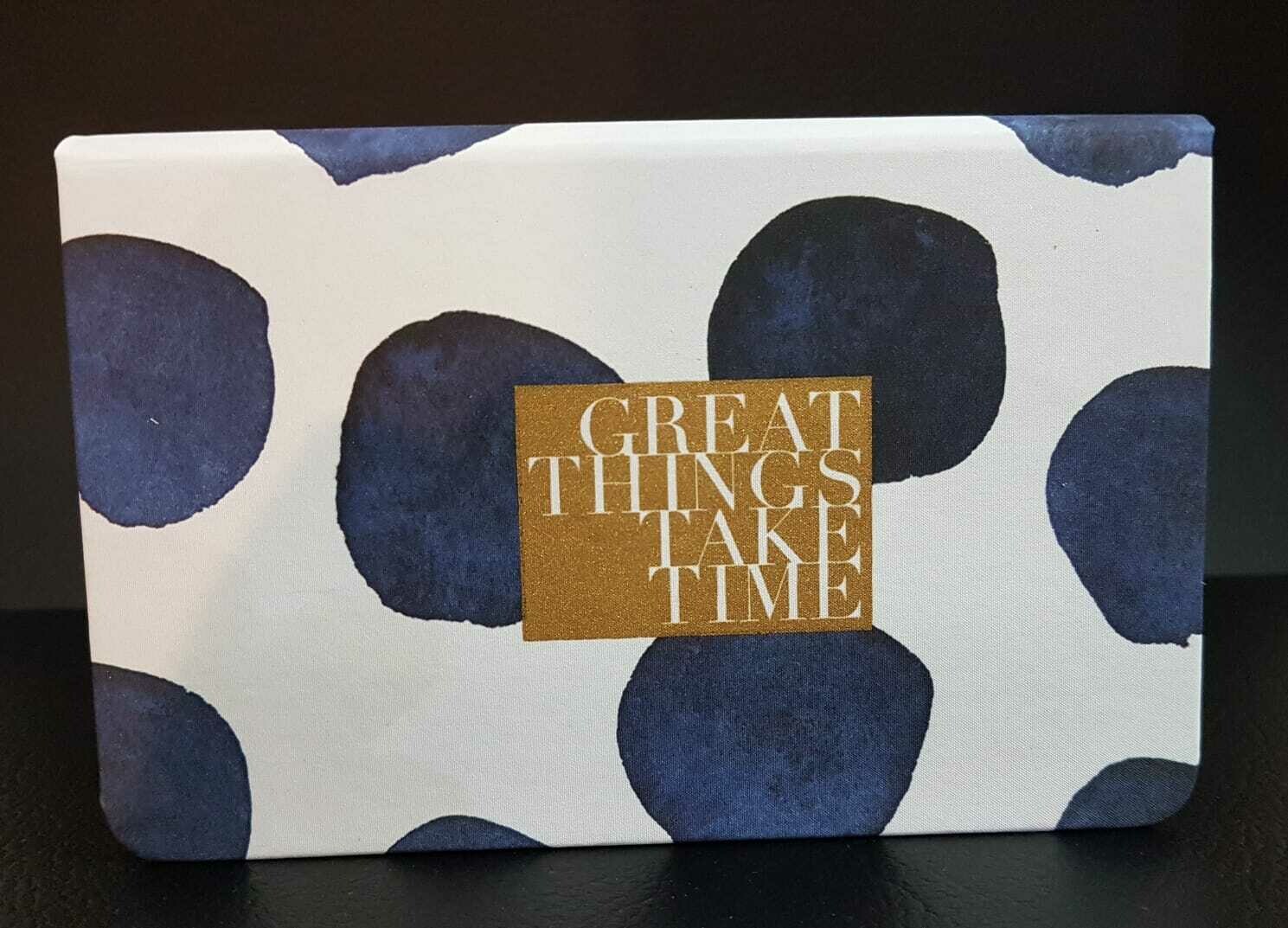 Notizbuch Tintenblau "Great things take time" - räder-Design