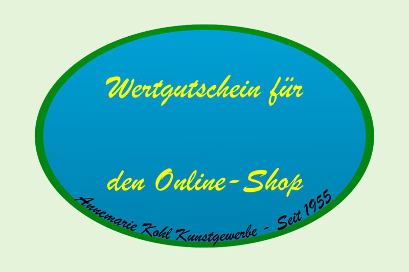 Gutschein für den Online-Shop; versch. Werte