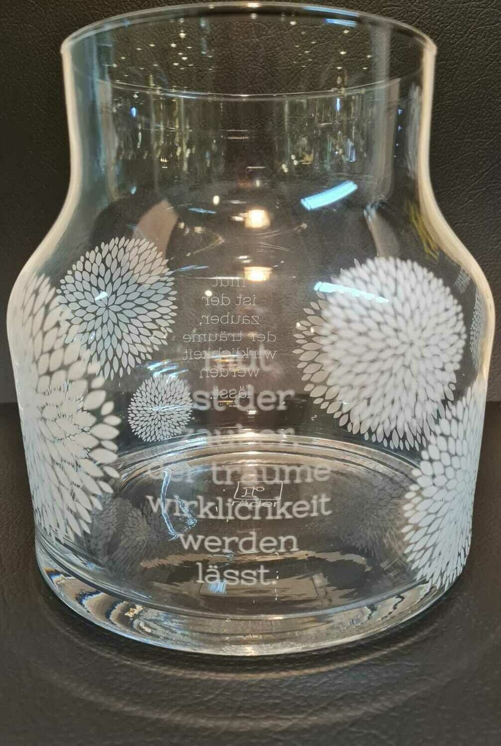 Glasvase "Mut ist der Zauber" - räder-Design