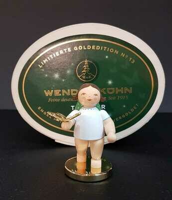 vergoldeter Träumer-Engel mit Schmetterling - streng limitiert