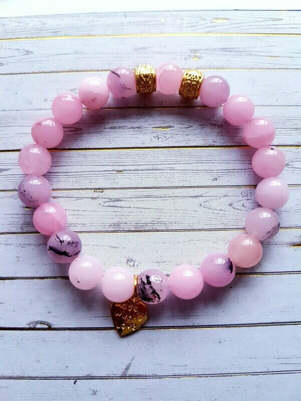 Natural stone jasper beads charm bracelet