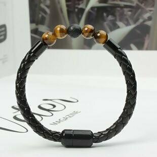 Natural Tigers Eye Magnetic Clasp Bracelet