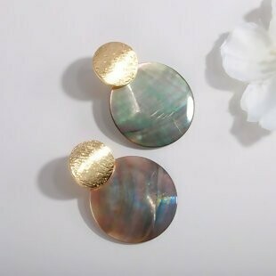 Round Multi colour shell earrings