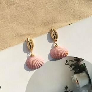 Light Pink Shell Earrings